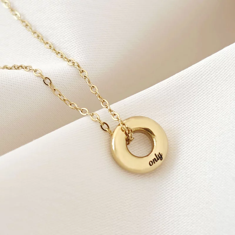 Lantisor Unitate – Cercuri gravate – Otel Inoxidabil 316L picture - 2