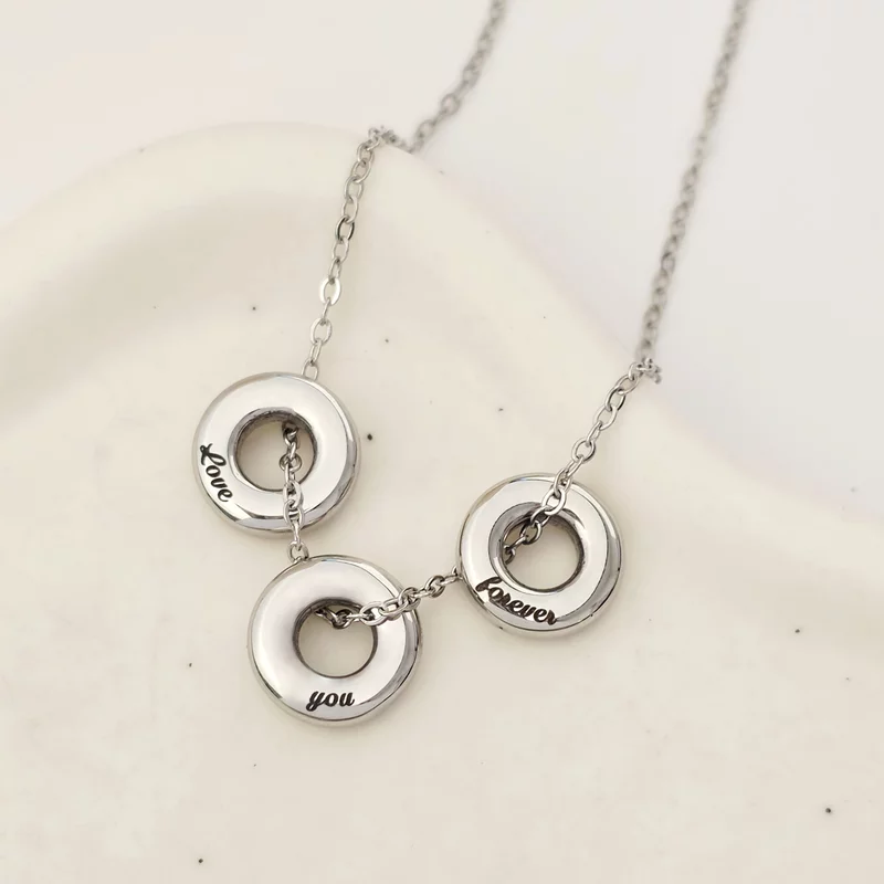 Lantisor Unitate – Cercuri gravate – Otel Inoxidabil 316L picture - 5