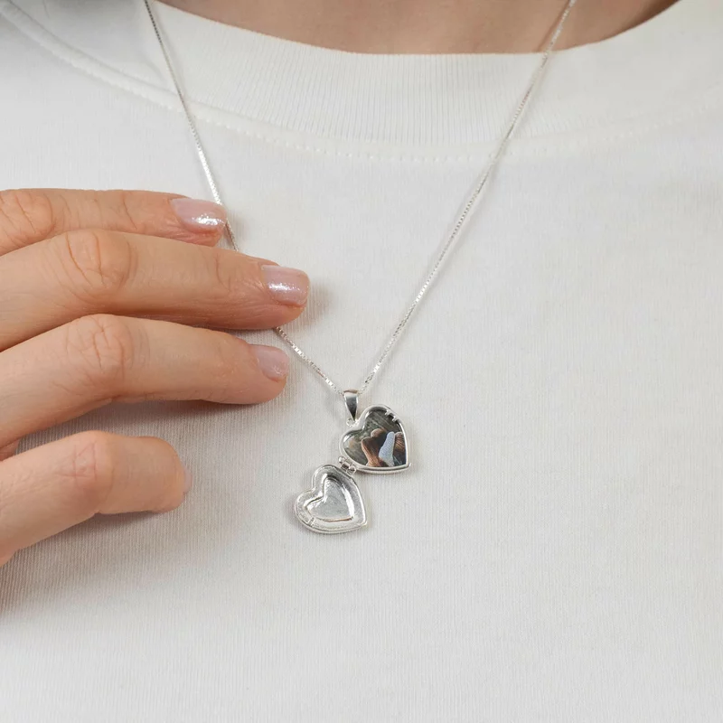 Medalion Amintiri in inima - Locket cu poze in interior - Argint 925 si email rosu picture - 8