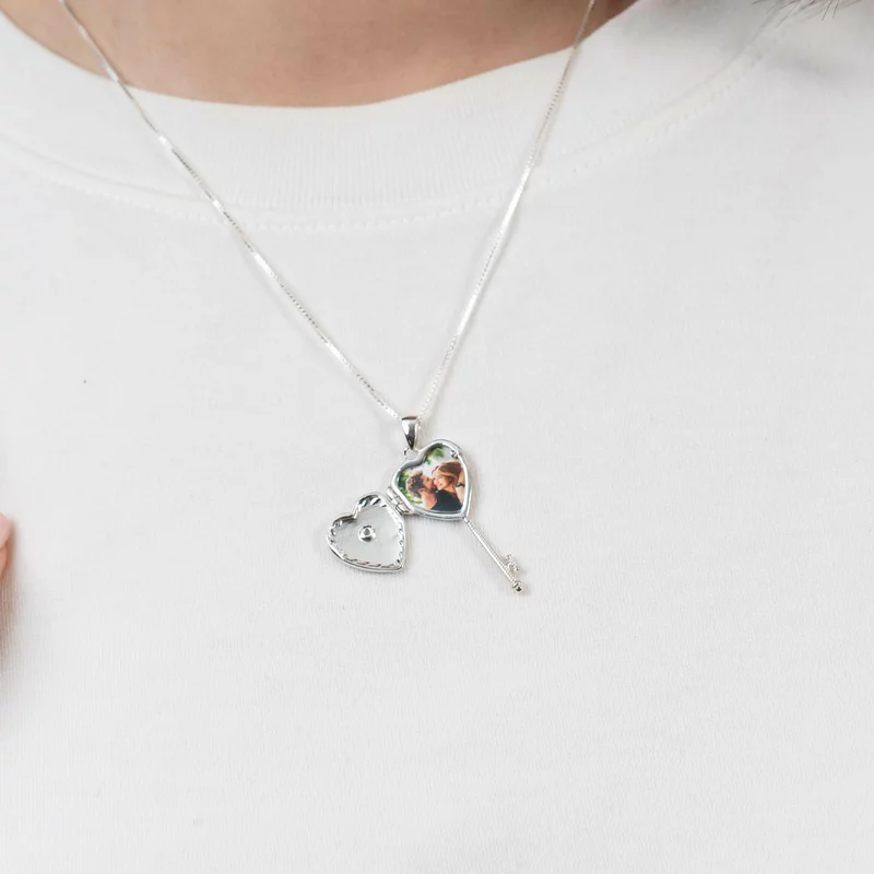Medalion Cheia iubirii - Locket cu poze in interior - Argint 925 si cristal Zirconia picture - 6