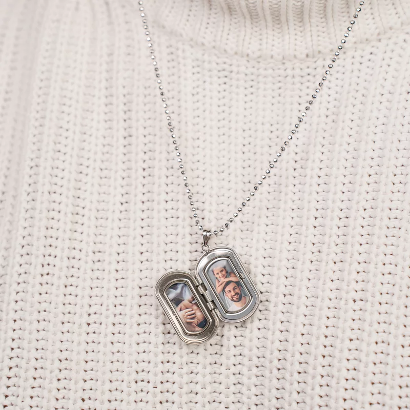 Medalion cu poze in interior - Dog Tag - Argint 925 Rodiat picture - 4