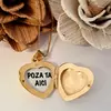 Lantisor cu medalion inima 20 mm cu poza in interior - Gravura personalizata - Argint 925 placat cu Aur Galben 18K