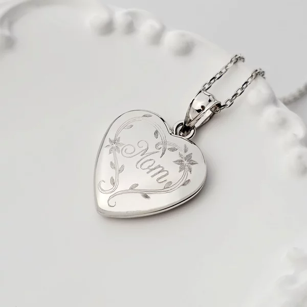 Medalion inima cu poze in interior - Elegant Mom - Argint 925