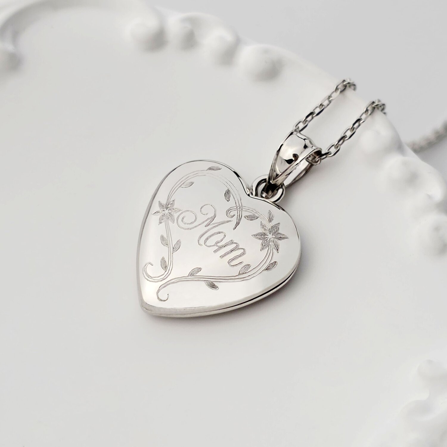 Medalion inima cu poze in interior - Elegant Mom - Argint 925