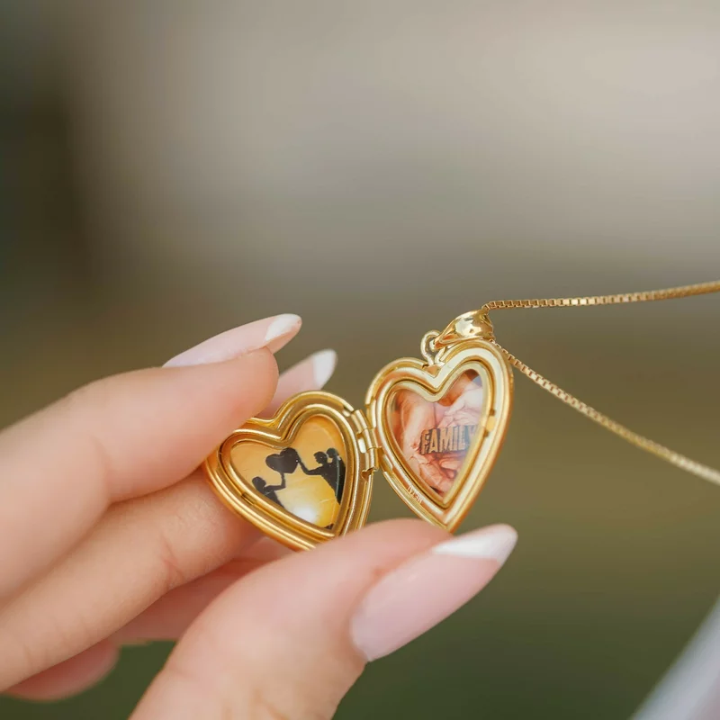 Medalion inima cu poze in interior - Eternal Love Tree - Argint 925 placat cu Aur Galben 18K picture - 4