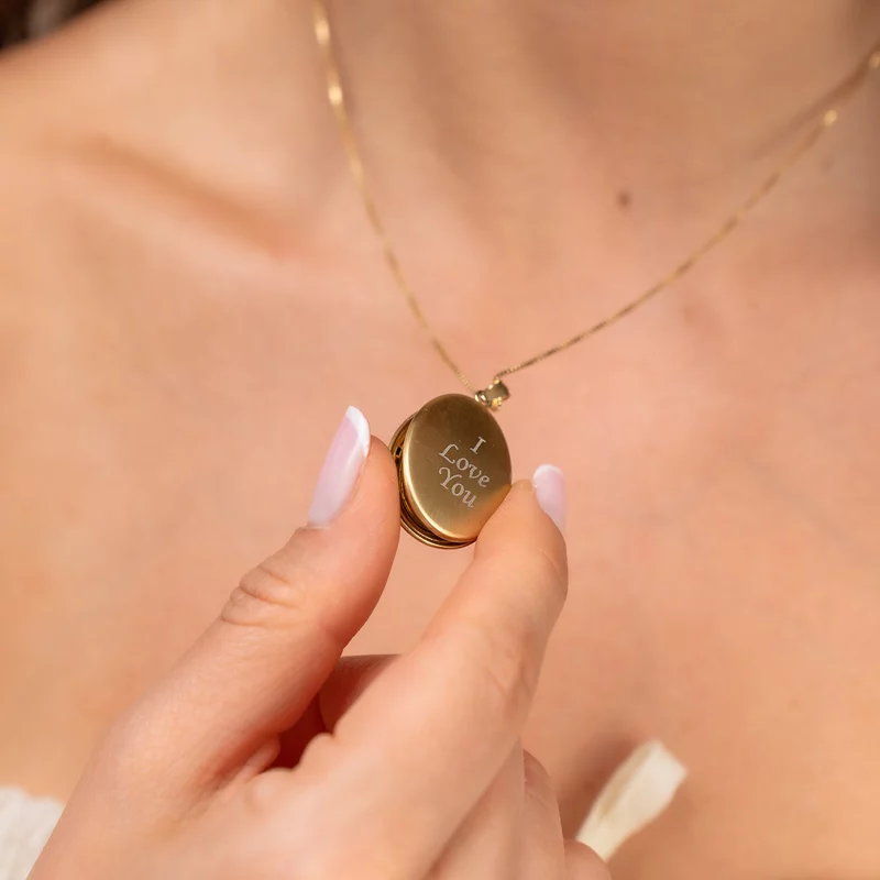 Medalion oval cu poze in interior - Grandmas Garden - Argint 925 placat cu Aur Galben 18K picture - 4