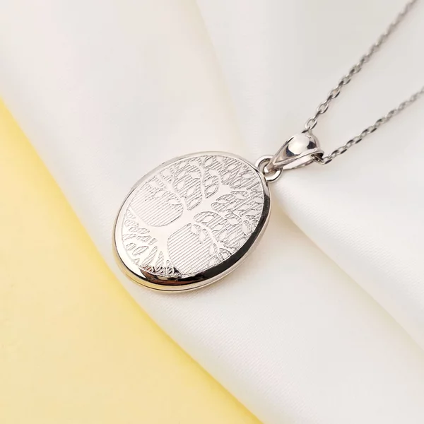 Medalion oval cu poze in interior - Eternal Tree Mini - Argint 925