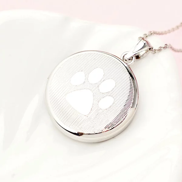 Medalion rotund cu poze in interior - My Paw - Argint 925 Rodiat