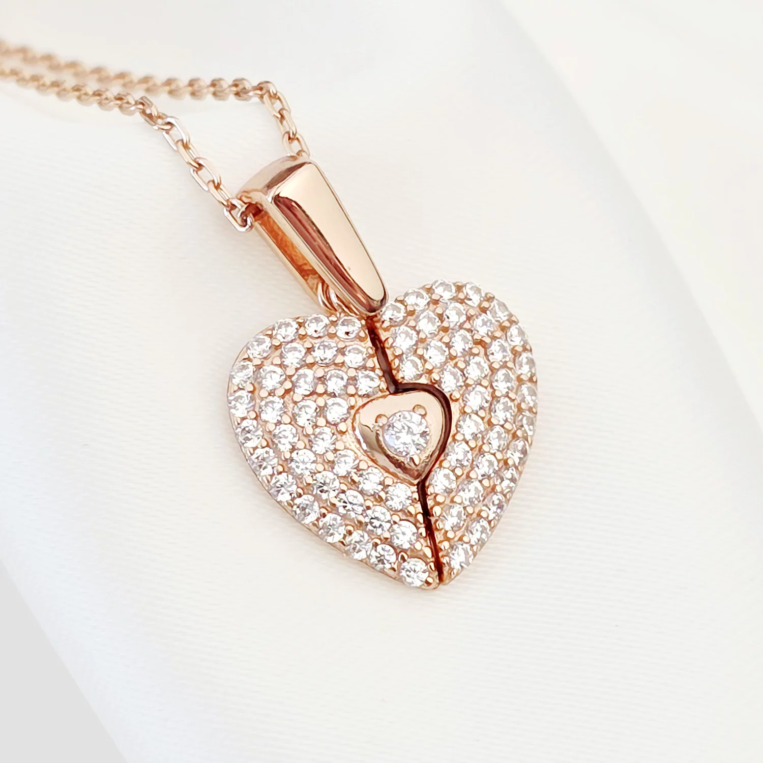 Medalion Sparkle Wings - Argint 925 placat cu Aur Roz 18K