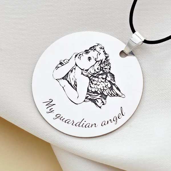 Pandantiv banut 32 mm - My guardian angel - Argint 925