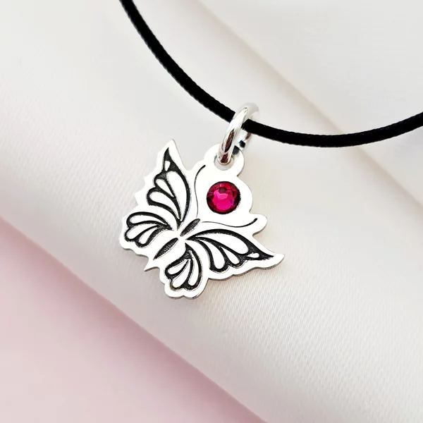 Pandantiv Fluture cu aripile deschise - Argint 925 - cristal Swarovski