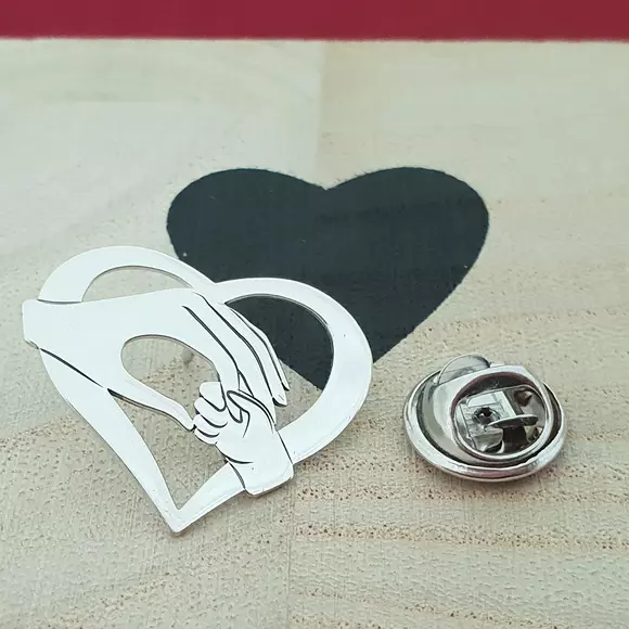 Pin Inima - Ocrotirea mamei - Argint 925