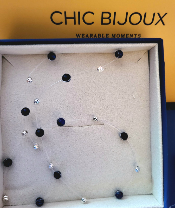 Recenzie Choker Drop cu pietre Lapis Lazuli si bilute din Argint 925 - Flory Șofran -