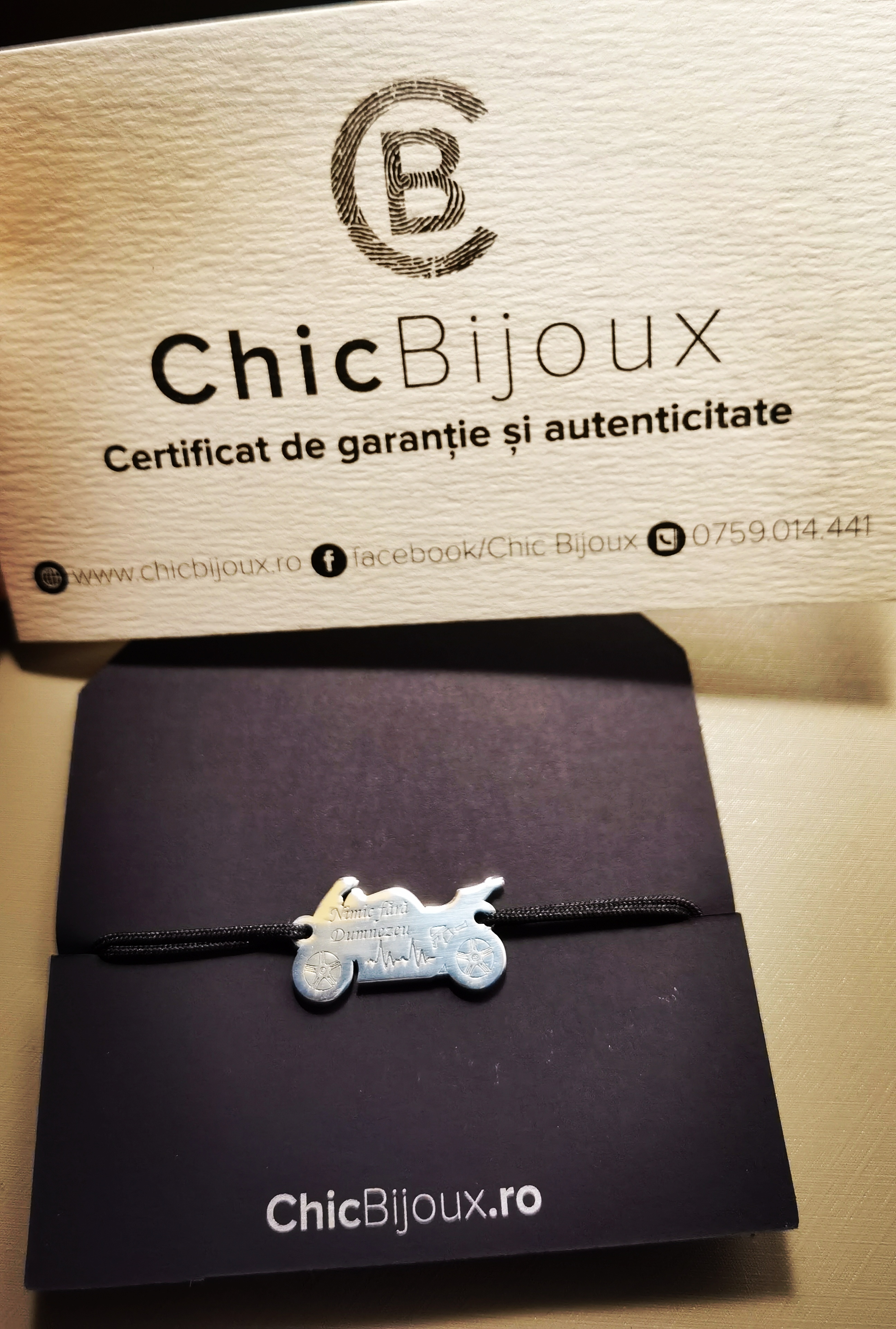 Recenzie Bratara personalizata - Motocicleta - Argint 925, snur diverse culori reglabil -  C. O.