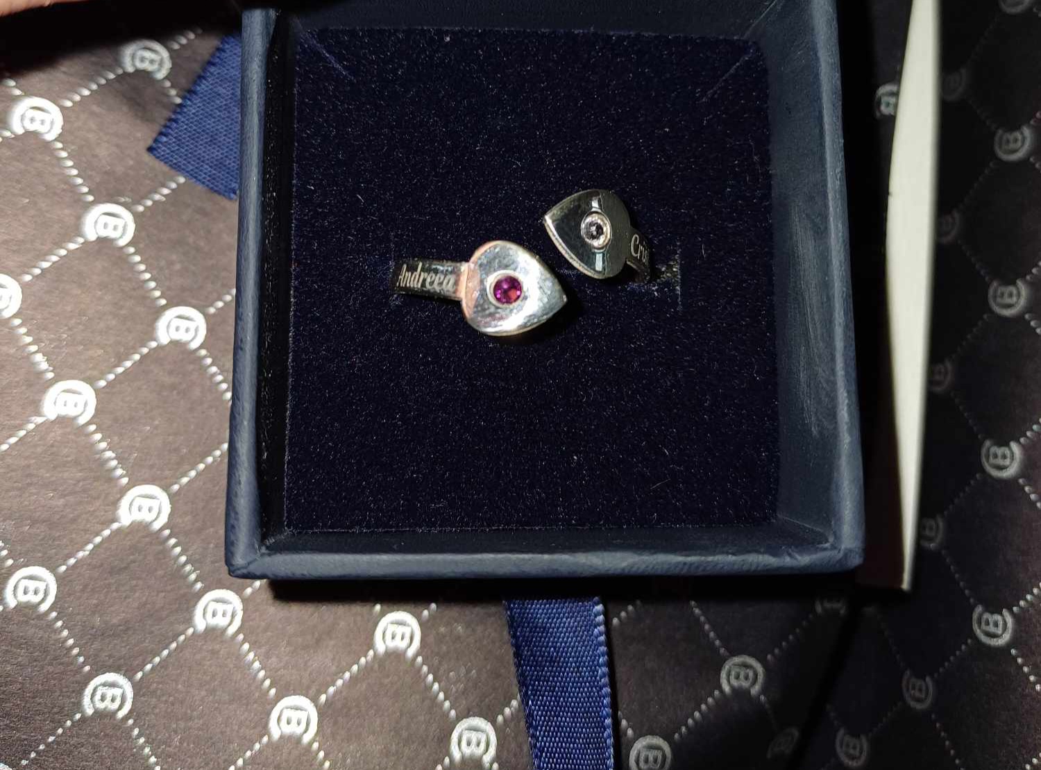 Recenzie Inel personalizat 2 nume si 2 inimi - Argint 925 - cristale Swarovski - Lenuța M.