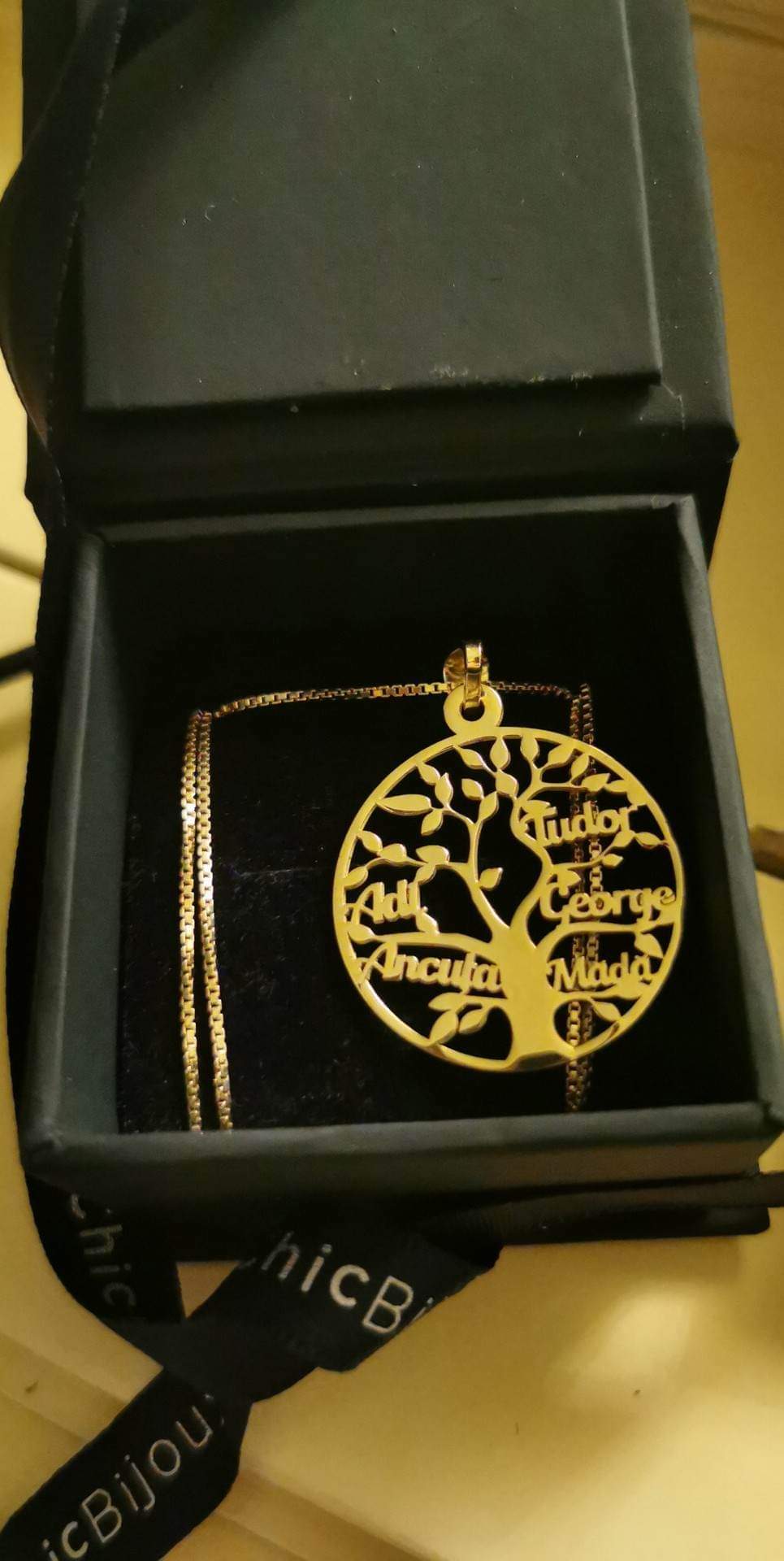 Recenzie Lantisor premium - Copacul Vietii - personalizat cu nume - Argint 925 placat cu Aur galben 18K - Anca C.