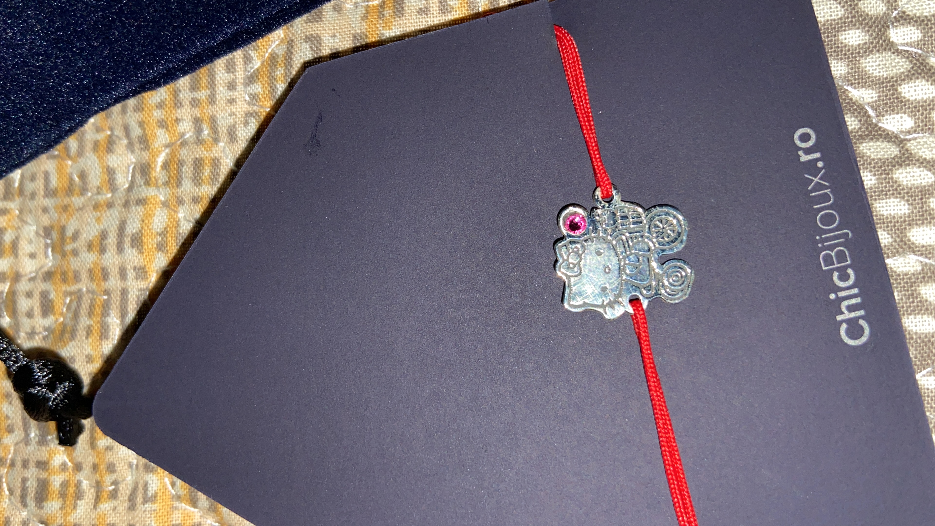 Recenzie Bratara personaj - Hello Kitty - model decupat - Argint 925 - cristal Swarovski -  snur reglabil - Rodica P.