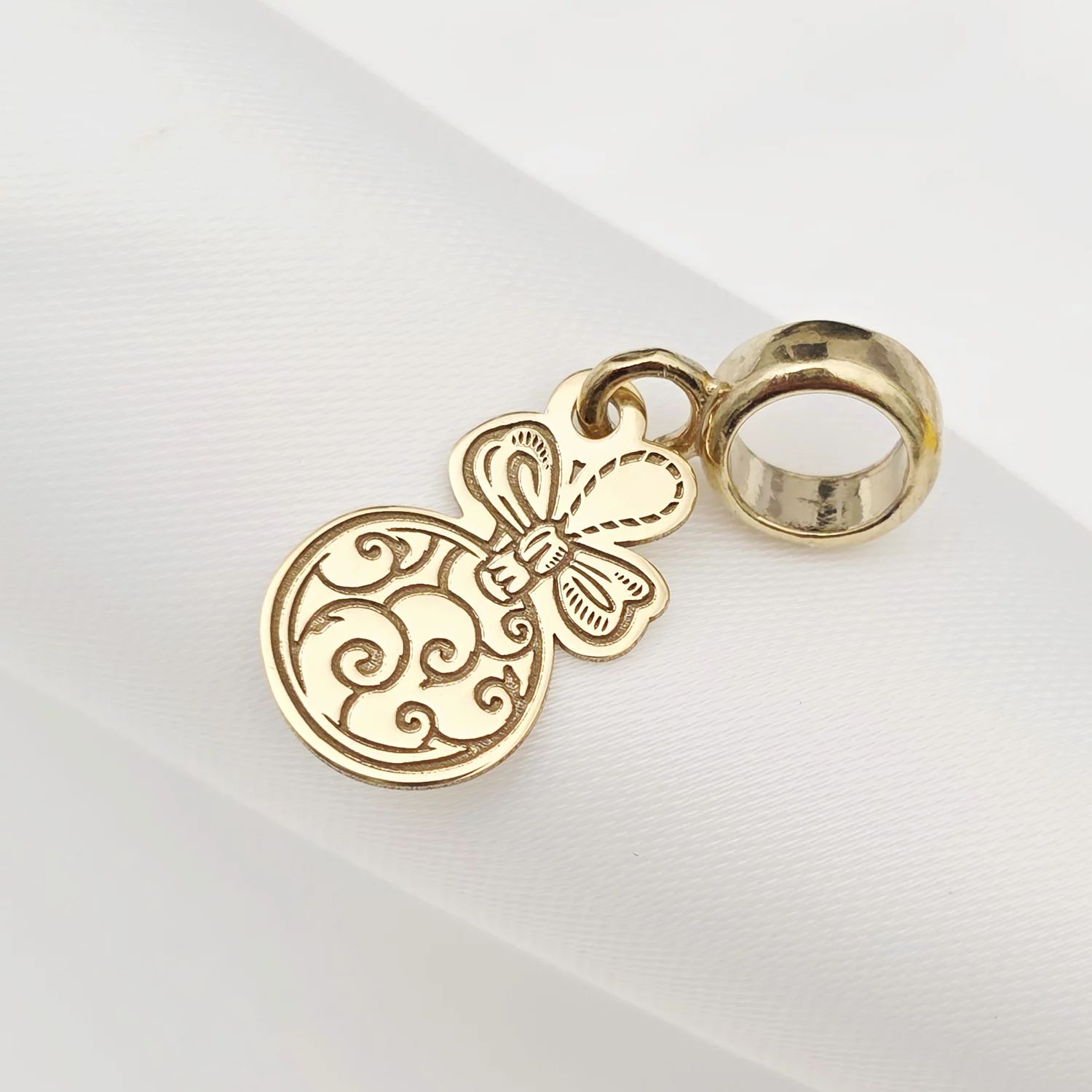 Charm personalizat Craciun - Glob - Argint 925 placat cu Aur galben 18K