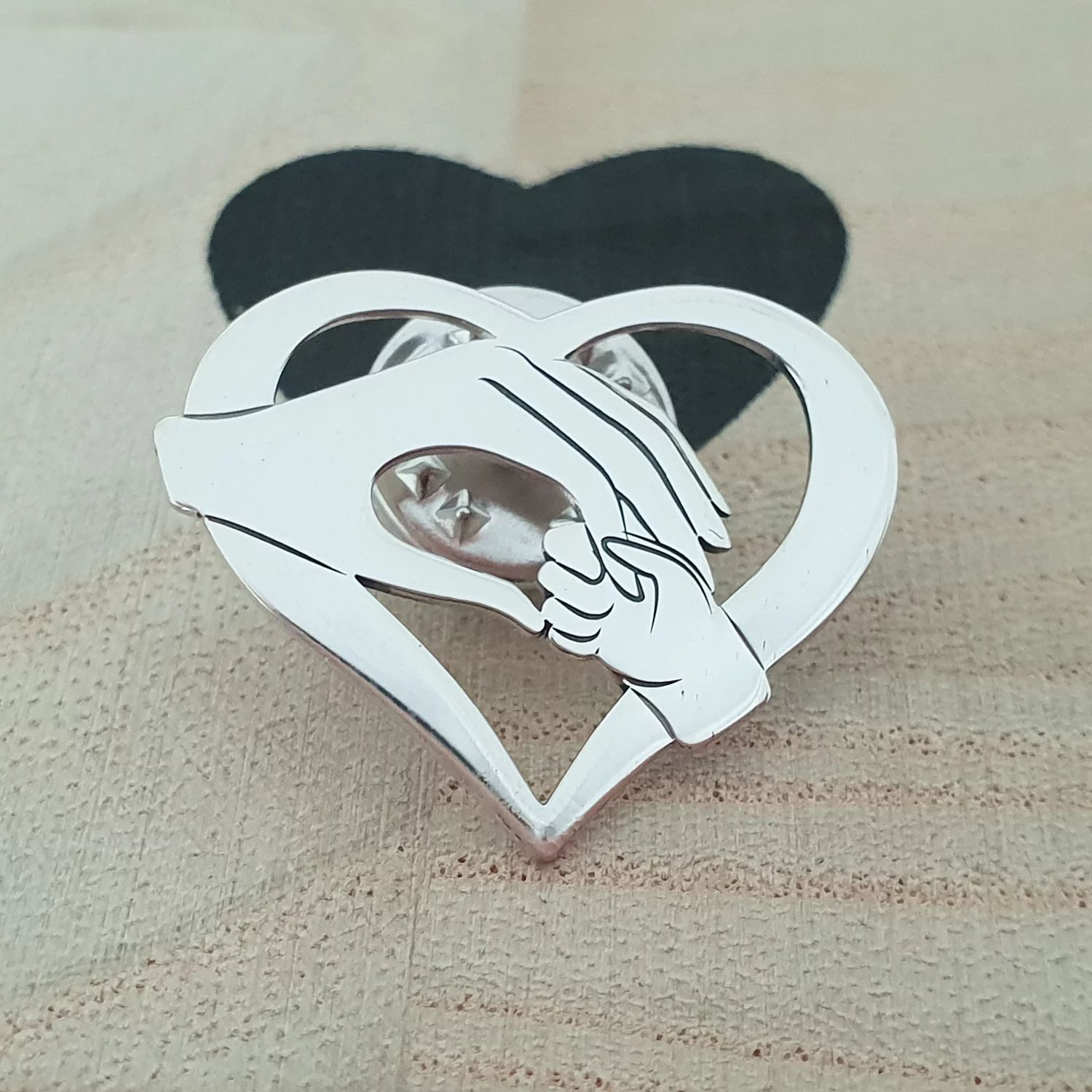 Pin Inima - Ocrotirea mamei - Argint 925
