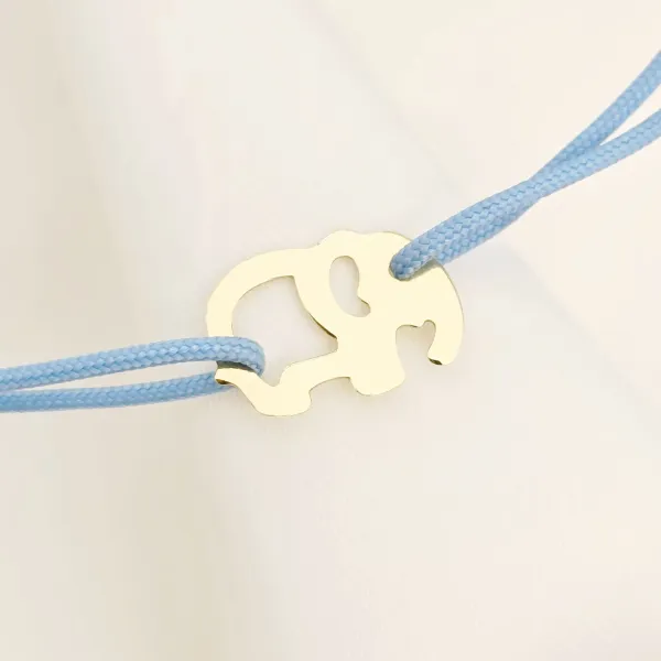 Bratara Elefant - Aur Galben 14K - Snur reglabil, diverse culori