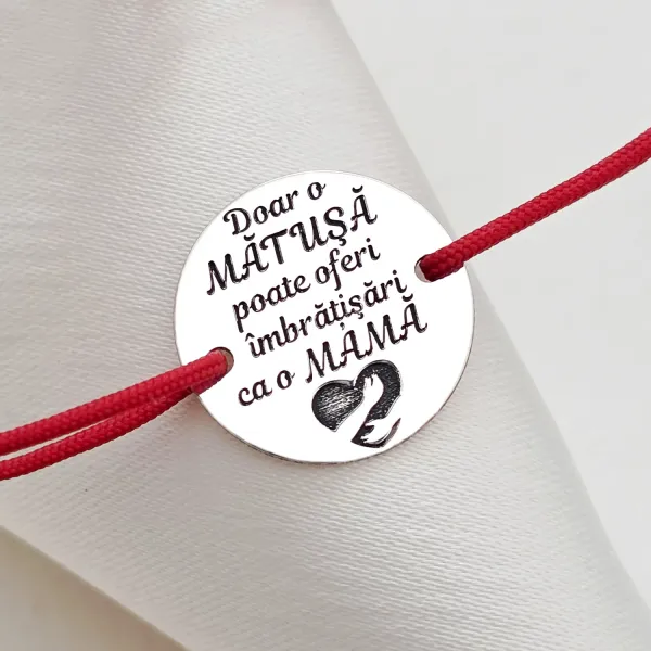 Bratara Imbratisari de Matusa - Argint 925 - Snur reglabil, diverse culori