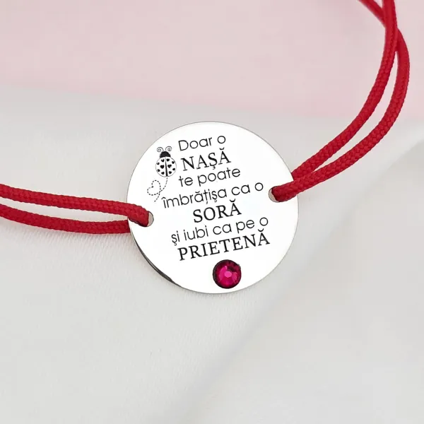 Bratara Nasa - Imbratisare calda - Argint 925 si Cristal Swarovski - Snur reglabil