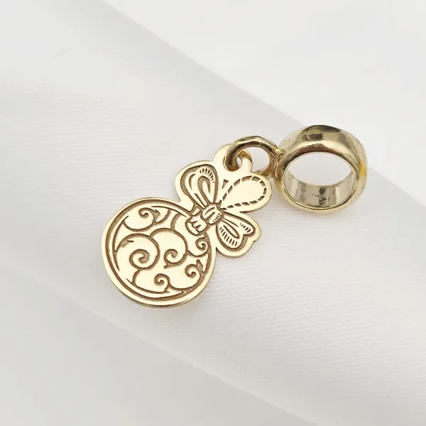 Charm personalizat Craciun - Glob - Argint 925 placat cu Aur galben 18K