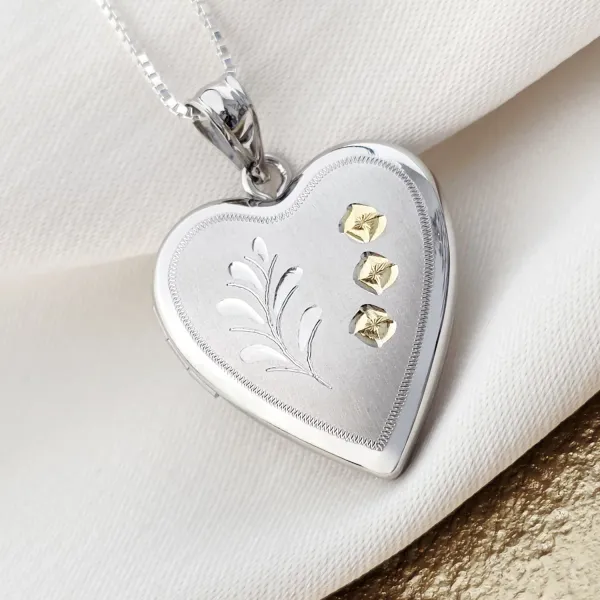 Medalion inima cu poze in interior - Yellow Bloom - Argint 925 Rodiat