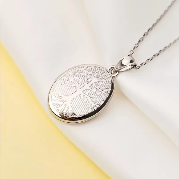 Medalion oval cu poze in interior - Eternal Tree Mini - Argint 925