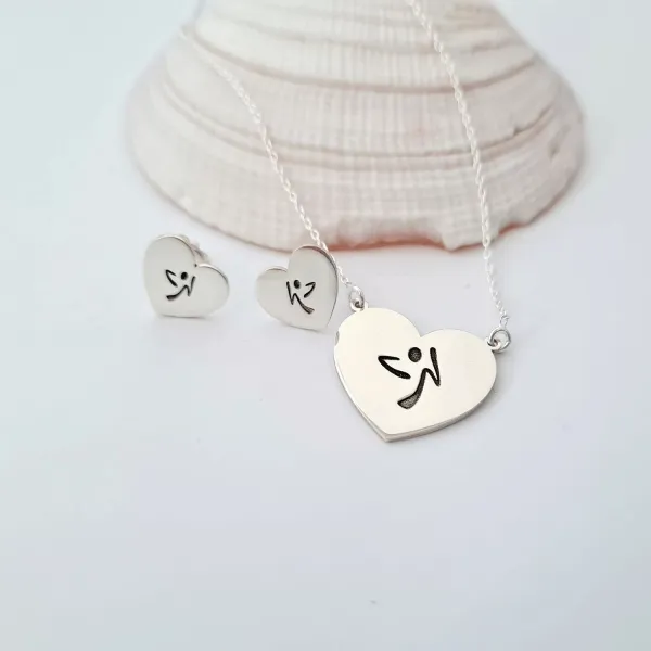 Set personalizat lantisor si cercei - Zumba  - Argint 925