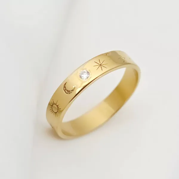 Verigheta Cosmos dama - Argint placat cu Aur Galben 18K - Diamant natural alb