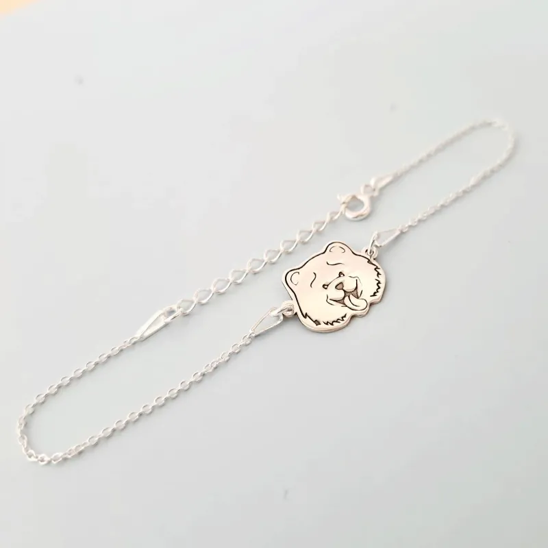 Bratara Chow Chow cu lantisor - Argint 925 picture - 2