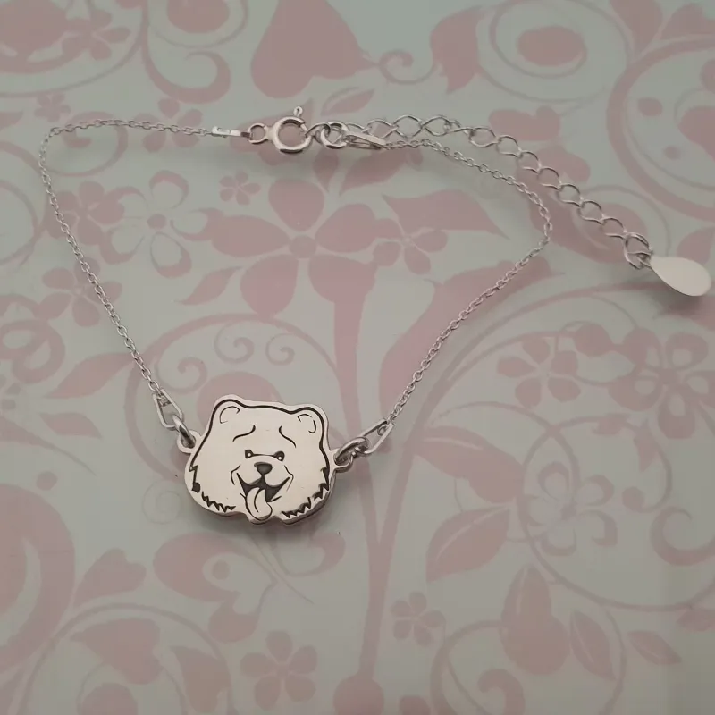 Bratara Chow Chow cu lantisor - Argint 925 picture - 7