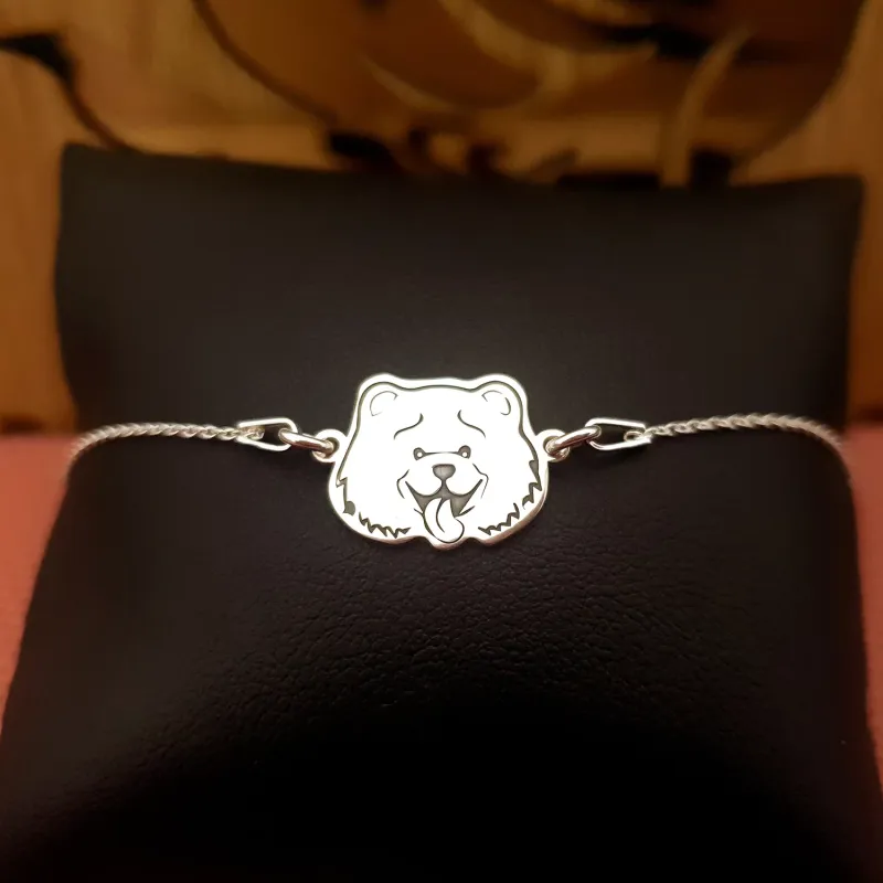 Bratara Chow Chow cu lantisor - Argint 925 picture - 6