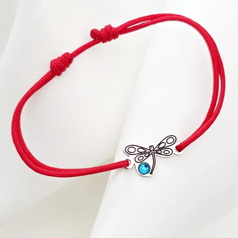 Bratara Libelula - Argint 925 - cristal Swarovski - snur reglabil picture - 3