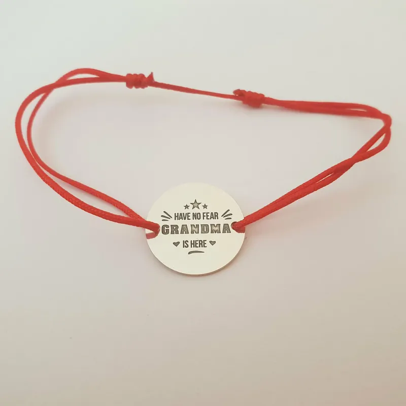 Bratara pentru bunica - Have no fear Grandma is here - Argint 925, snur reglabil picture - 6