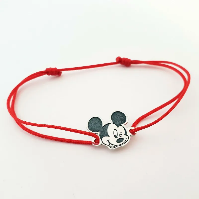 Bratara personaj - Mickey Mouse - model decupat - Argint 925 - snur reglabil picture - 6