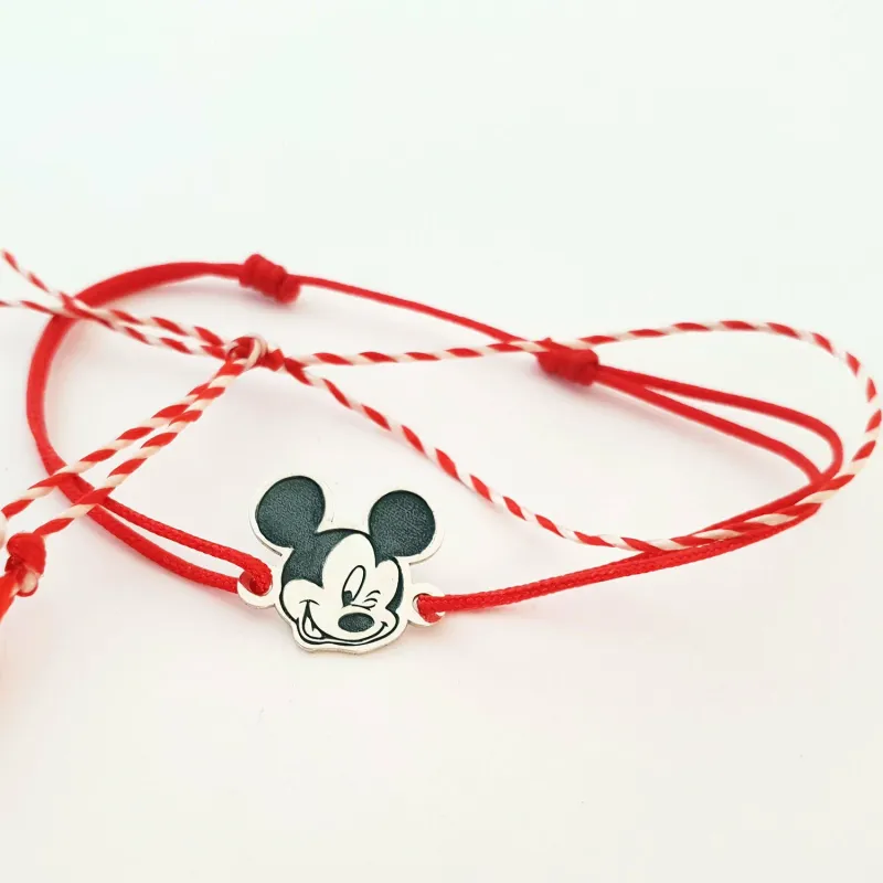 Bratara personaj - Mickey Mouse - model decupat - Argint 925 - snur reglabil picture - 8