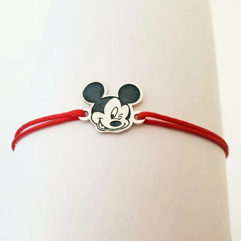 Bratara personaj - Mickey Mouse - model decupat - Argint 925 - snur reglabil picture - 5