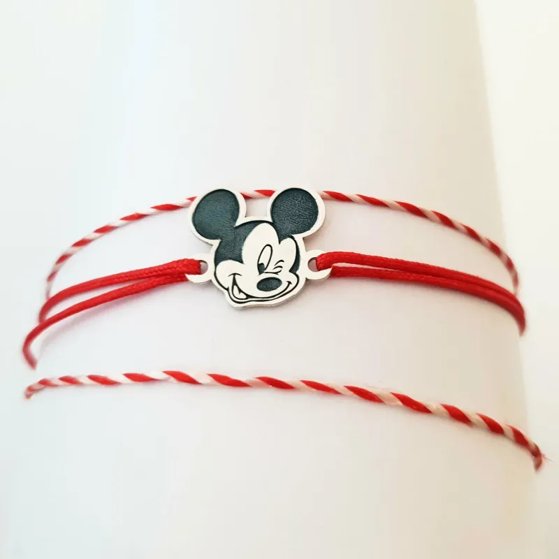 Bratara personaj - Mickey Mouse - model decupat - Argint 925 - snur reglabil picture - 7