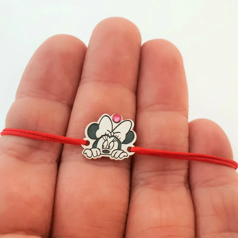 Bratara personaj - Minnie Mouse - model decupat - Argint 925 - cristal Swarovski -  snur reglabil picture - 8