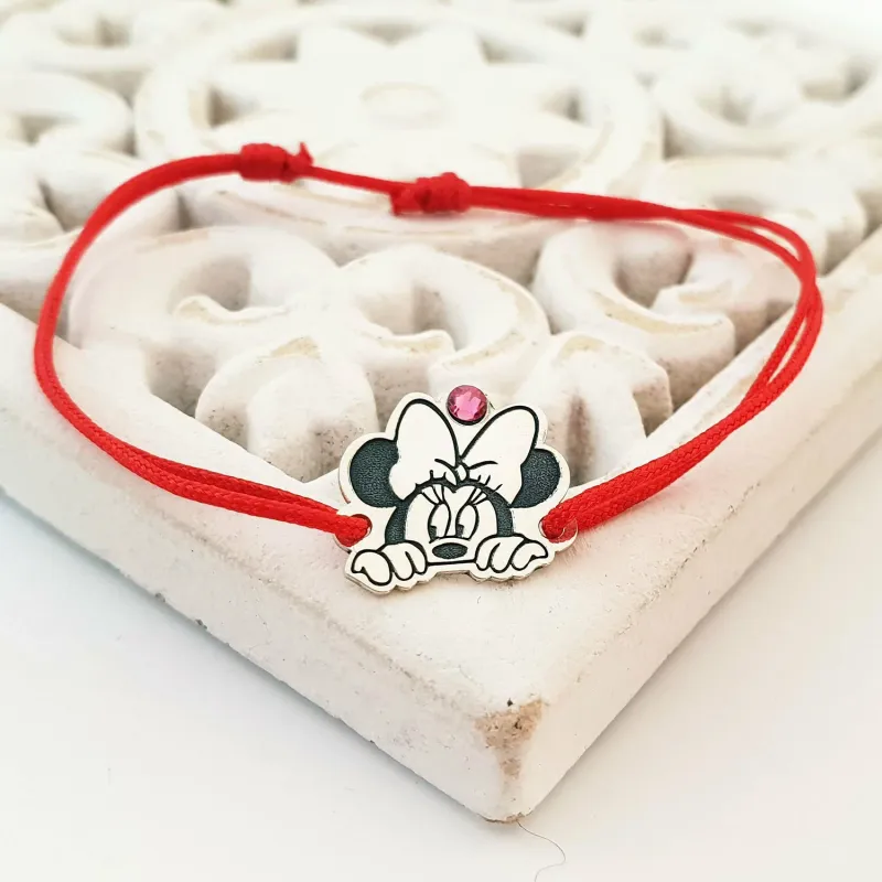 Bratara personaj - Minnie Mouse - model decupat - Argint 925 - cristal Swarovski -  snur reglabil picture - 6