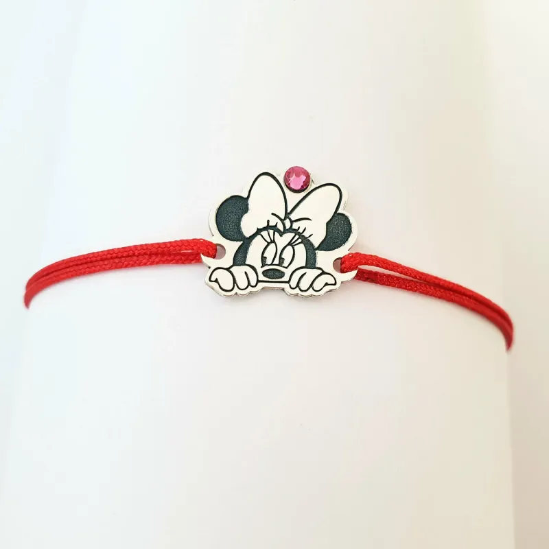 Bratara personaj - Minnie Mouse - model decupat - Argint 925 - cristal Swarovski -  snur reglabil picture - 7