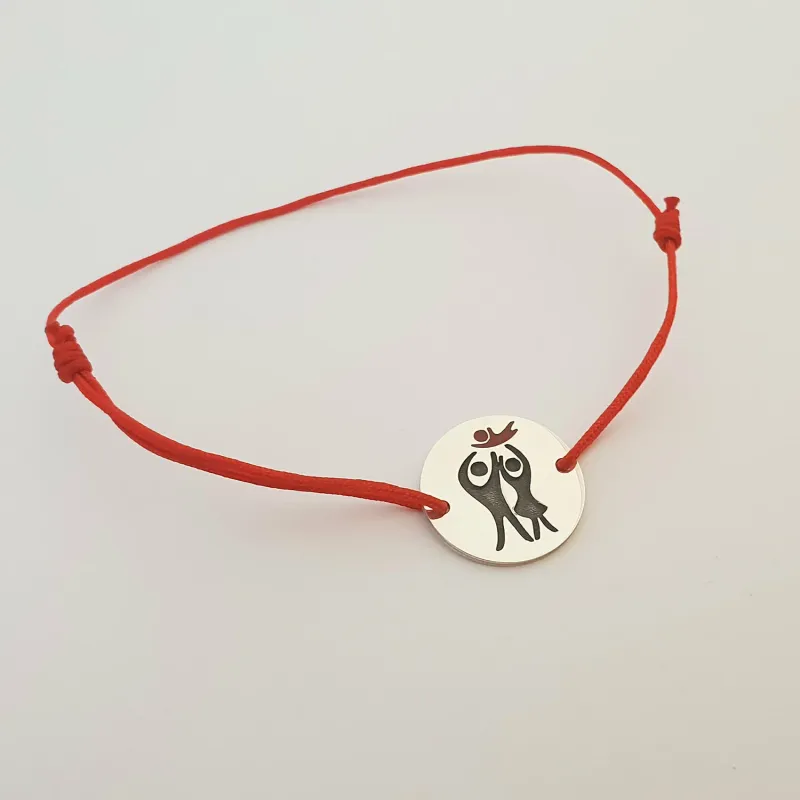 Bratara personalizata si decorate cu email colorat - Familie 3 membri cu copil mic - Model banut Argint 925 - snur reglabil picture - 8
