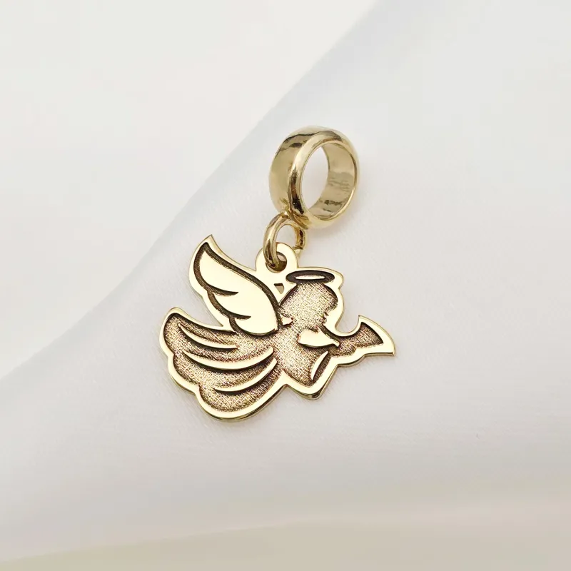 Charm personalizat Craciun - Inger - Argint 925 placat cu Aur galben 18K picture - 5