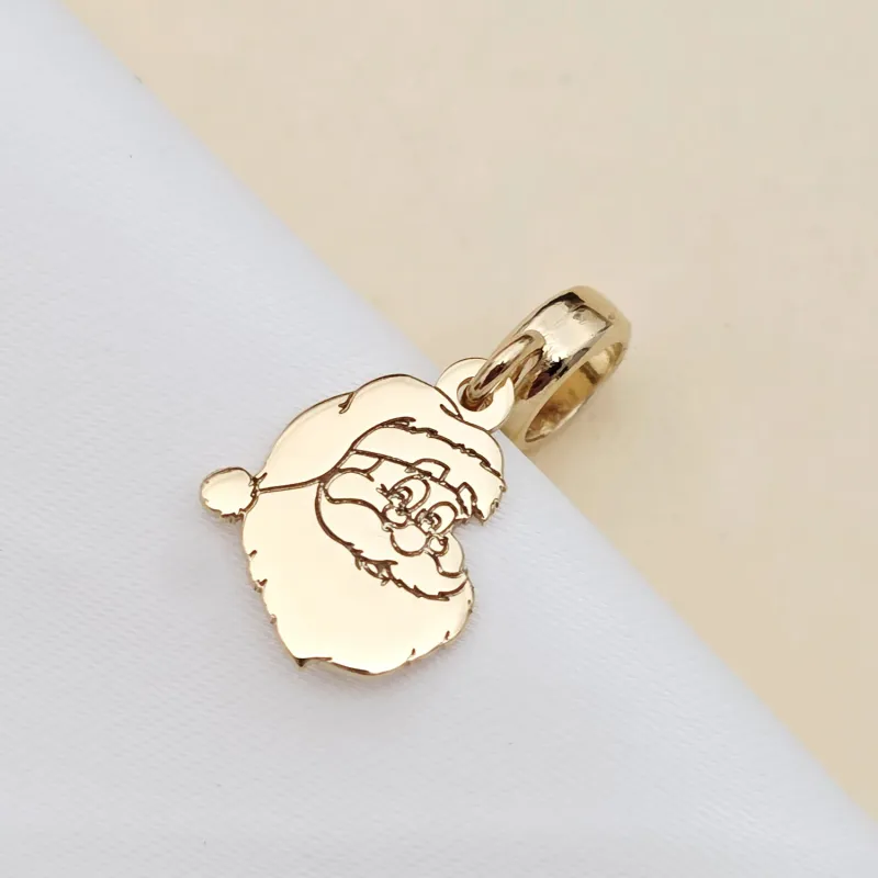 Charm personalizat Craciun - Mos Craciun - Argint 925 placat cu Aur galben 18K picture - 2