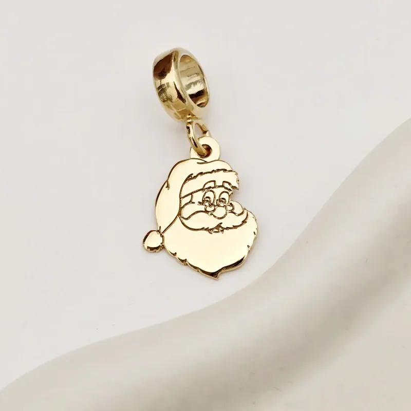 Charm personalizat Craciun - Mos Craciun - Argint 925 placat cu Aur galben 18K picture - 3