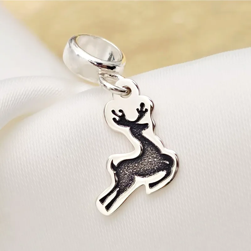 Charm personalizat Craciun - Renul Rudolf - Argint 925