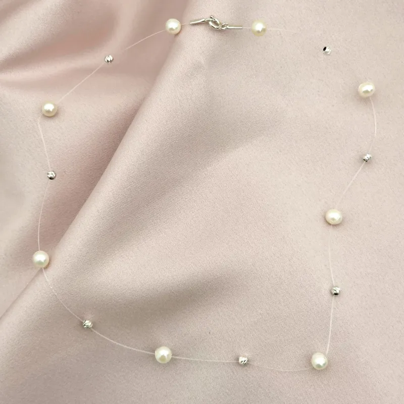 Choker Drop cu perle naturale si bilute din Argint 925 picture - 6