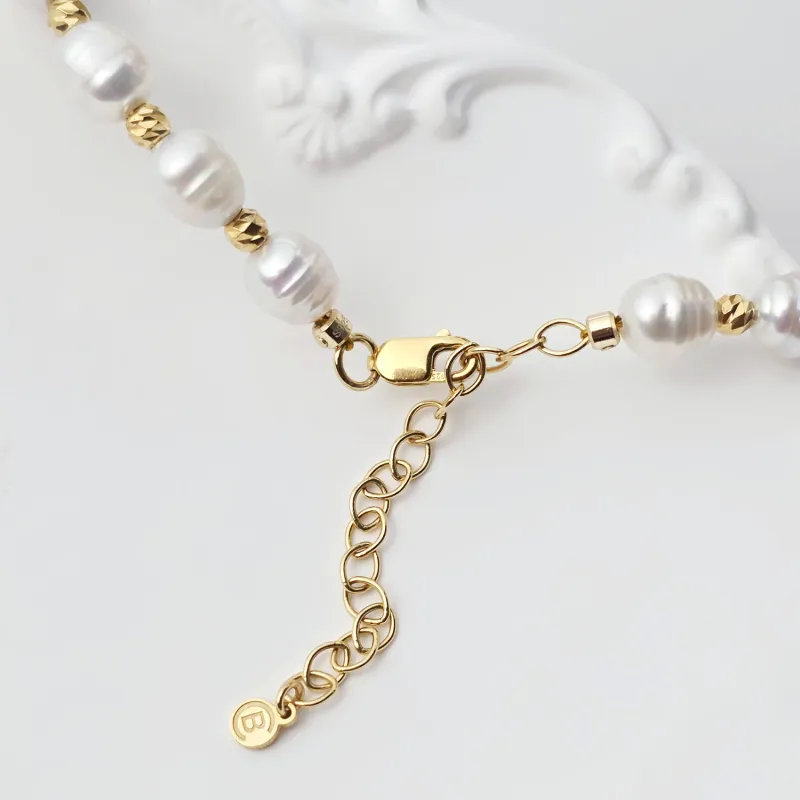 Colier cu Perle - Model armonios cu perle si bilute - Argint 925 placat cu Aur galben 18K picture - 7